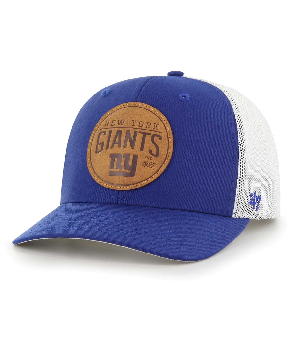 47 Brand Men's ' Royal New York Giants Leather Head Flex Hat