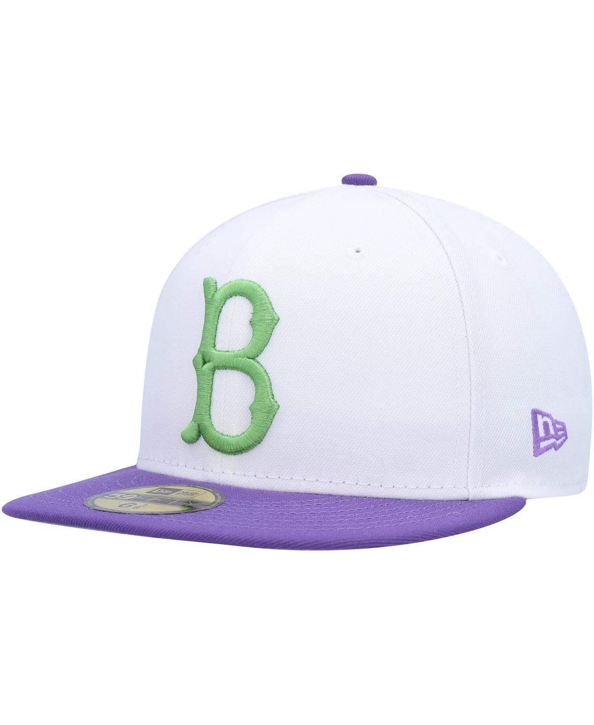 Men's New EraBrooklyn Dodgers Side Patch 59FIFTY Fitted Hat - White