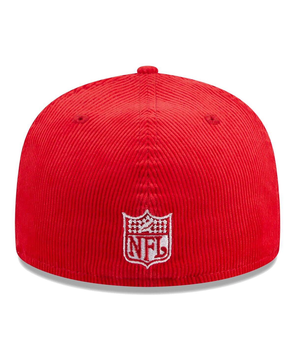 Shop New Era Men's  Scarlet San Francisco 49ers Throwback Cord 59fifty Fitted Hat