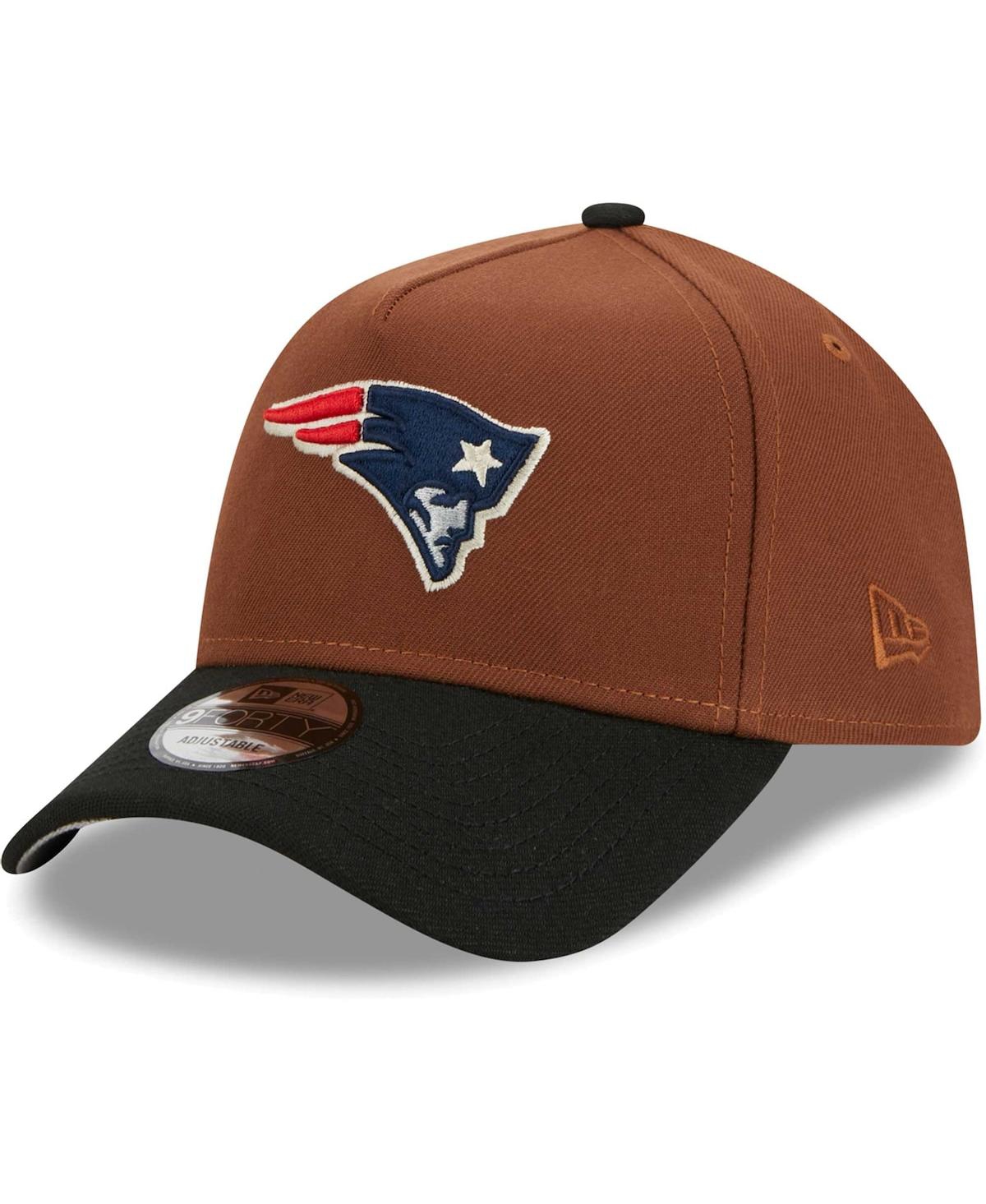 Shop New Era Men's  Brown, Black New England Patriots Harvest A-frame Super Bowl Xxxvi 9forty Adjustable H In Brown,black