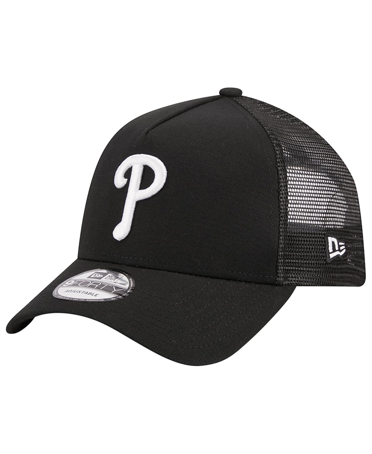 New Era Black Pittsburgh Pirates A-frame 9forty Trucker Adjustable Hat In Black