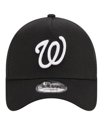 Men's Black Washington Nationals A-Frame 9FORTY Trucker Adjustable Hat