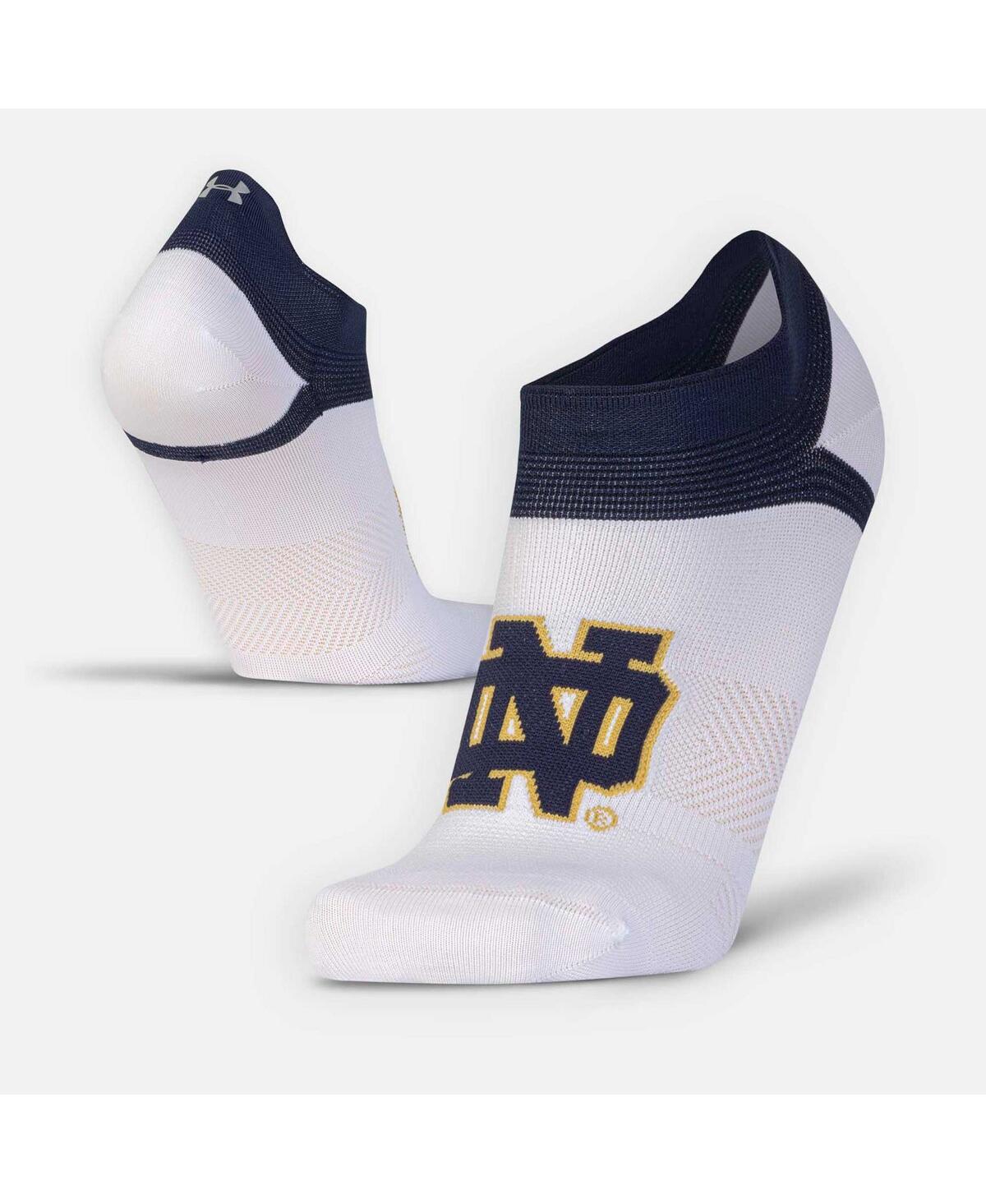 Under Armour Men's And Women's  Notre Dame Fighting Irish Run Performance No Show Tab Socks In White