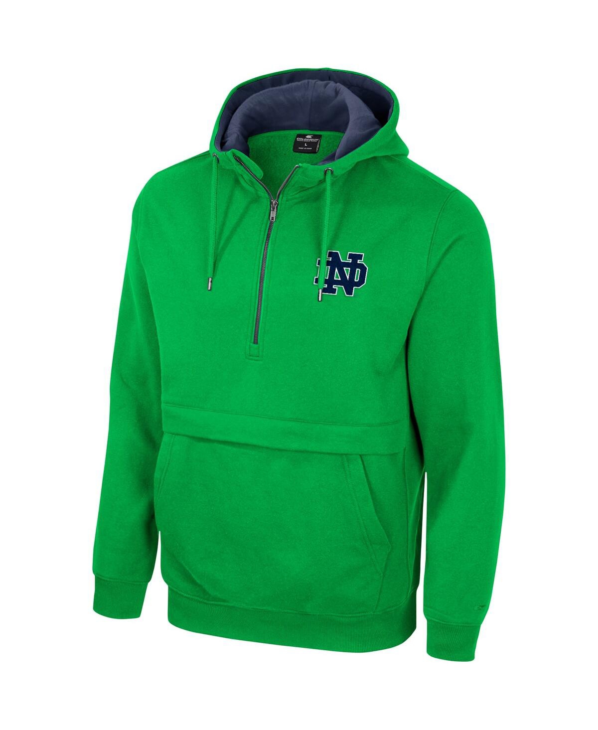 Colosseum Men's Notre Dame Fighting Irish Half-zip Hoodie In Green