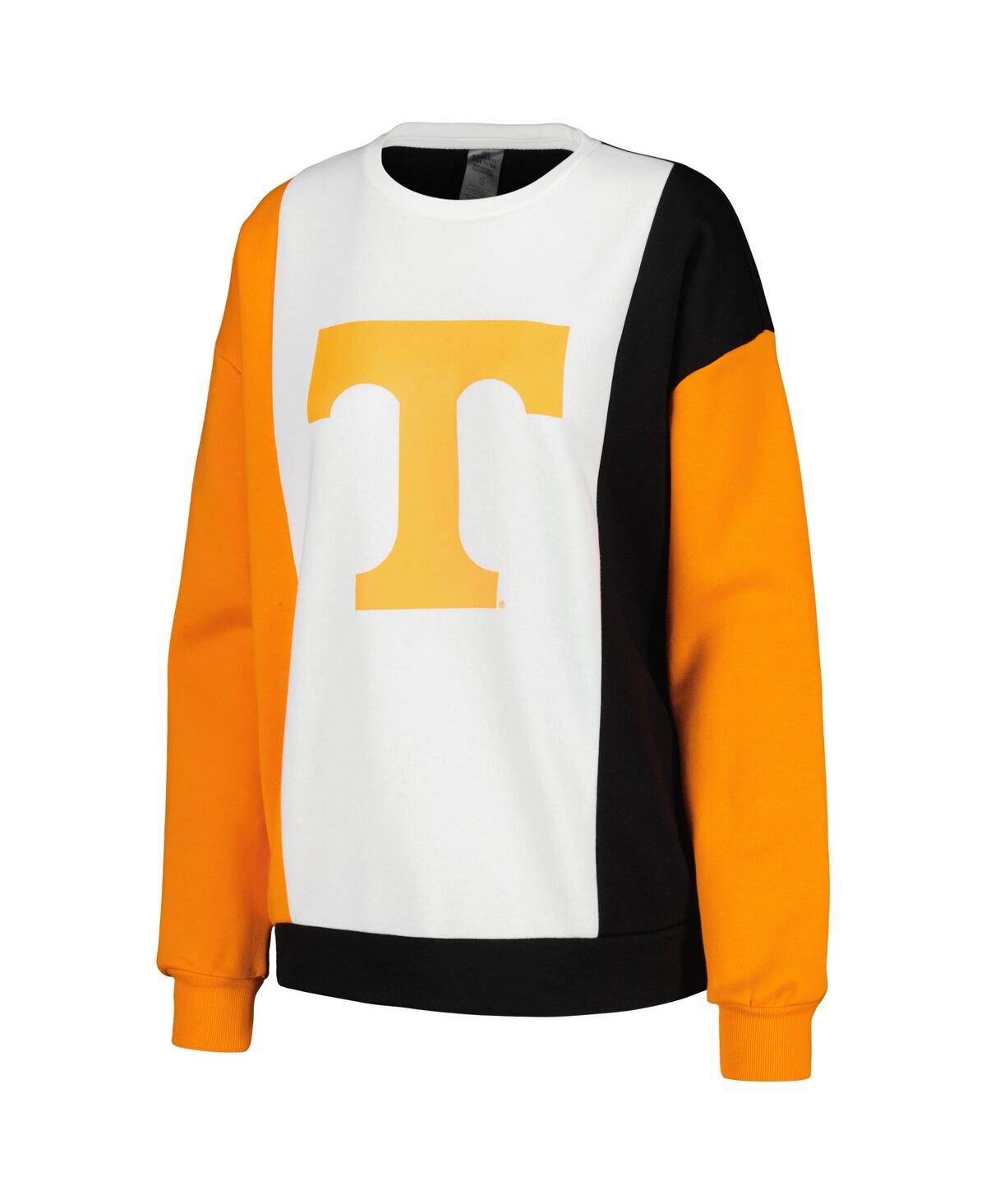Shop Gameday Couture Women's  White, Black Tennessee Volunteers Vertical Color-block Pullover Sweatshirt In White,black