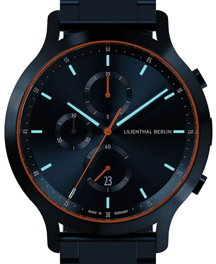 Lilienthal Berlin Men's Blue Orange Chronograph Blue Stainless Steel