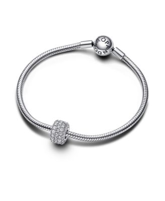 Cubic Zirconia Pave Triple-Row Charm