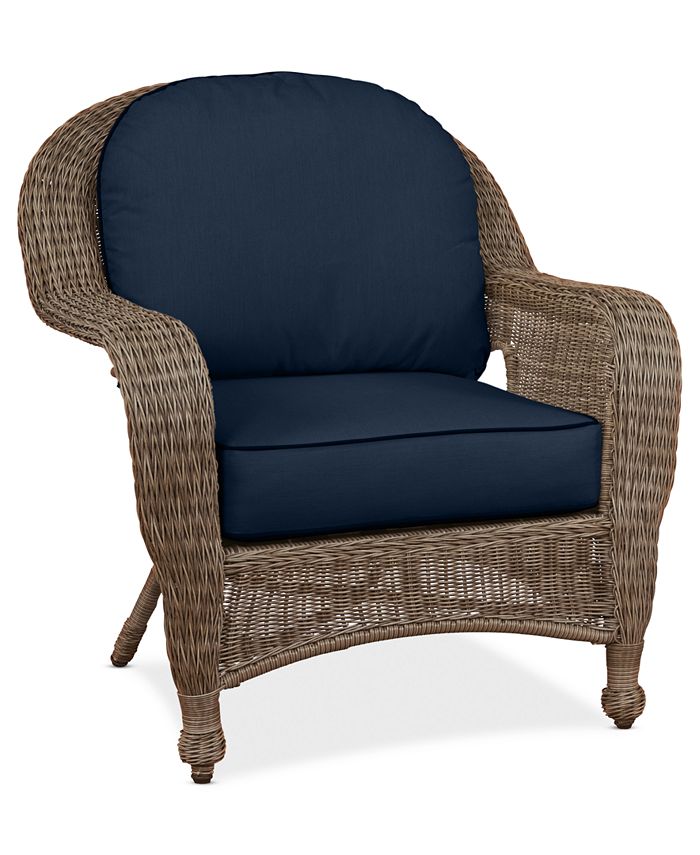 Furniture Sandy Cove Wicker Outdoor Club Chair Custom Sunbrella®, Created for Macy's Macy's