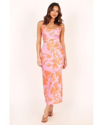 open lace back dress V-Neck Midi Slip Dress main image 0