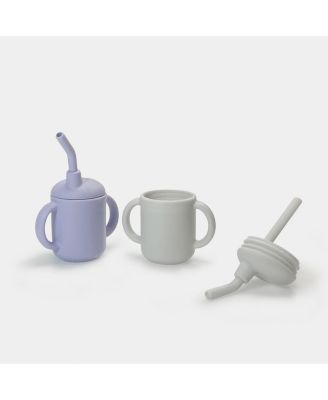 Toddler SiliSippy Baby Silicone Sippy Cup with Handles & Straw, Microwave safe