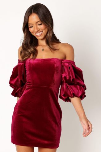 Petal and Pup Womens Dali Off Shoulder Velvet Mini Dress - Macy's