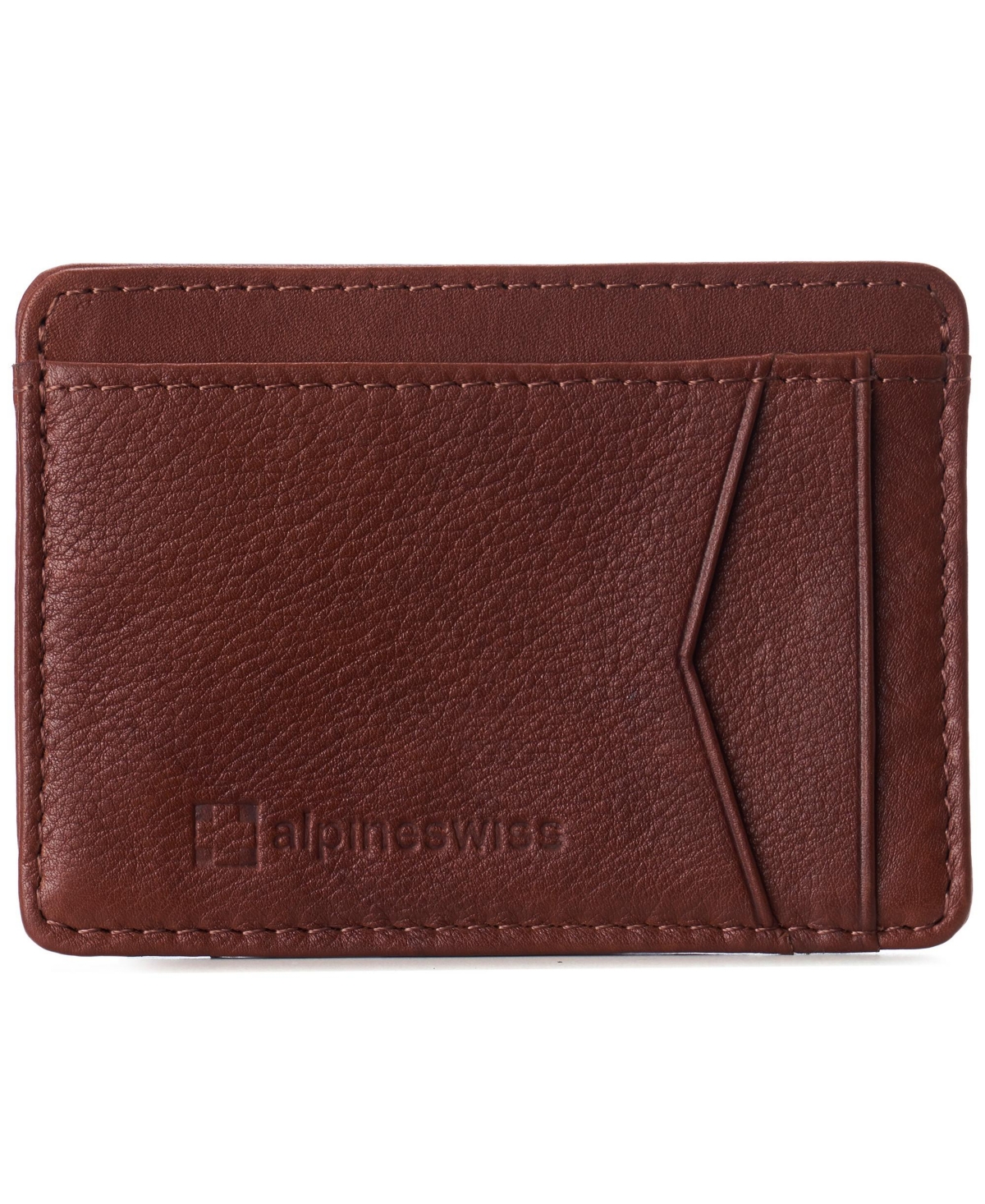 Men Rfid Safe Minimalist Front Pocket Wallet Leather Thin Card Case - Black
