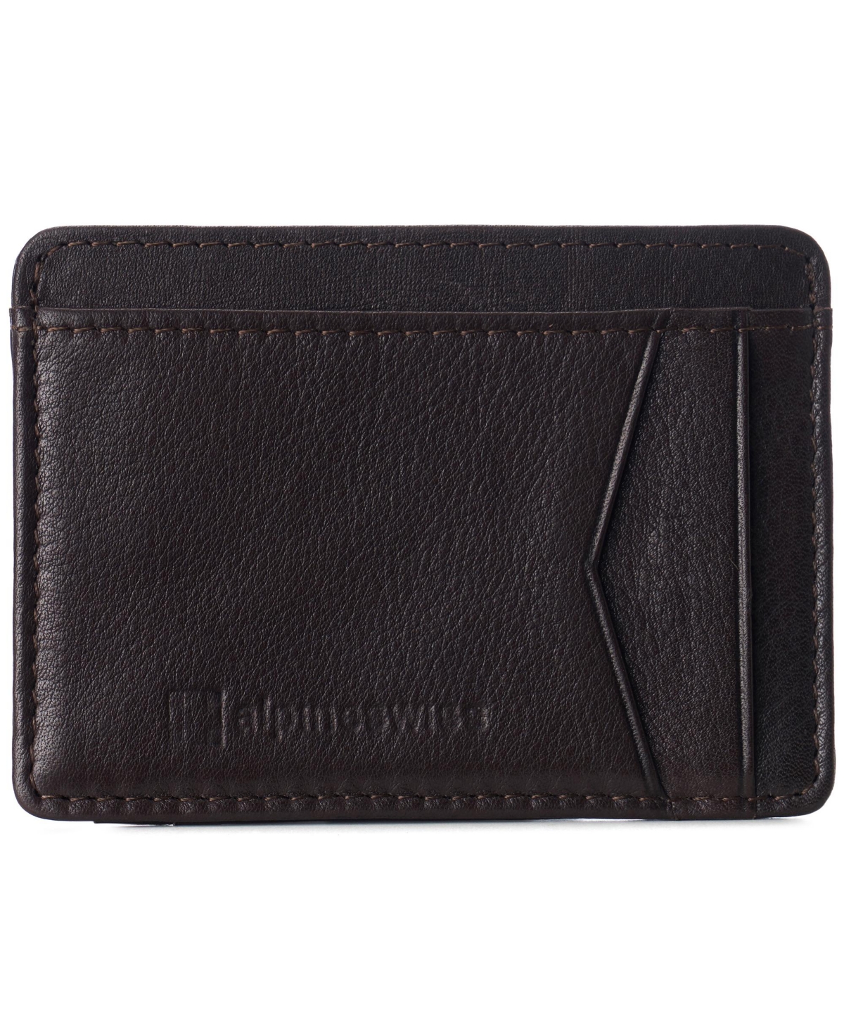 Men Rfid Safe Minimalist Front Pocket Wallet Leather Thin Card Case - Black