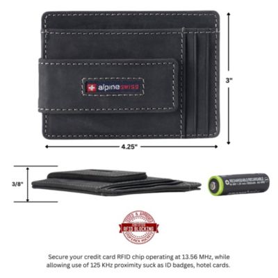 Harper Mens RFID Slim Money Clip Front Pocket Wallet Minimalist Leather ID Card Holder