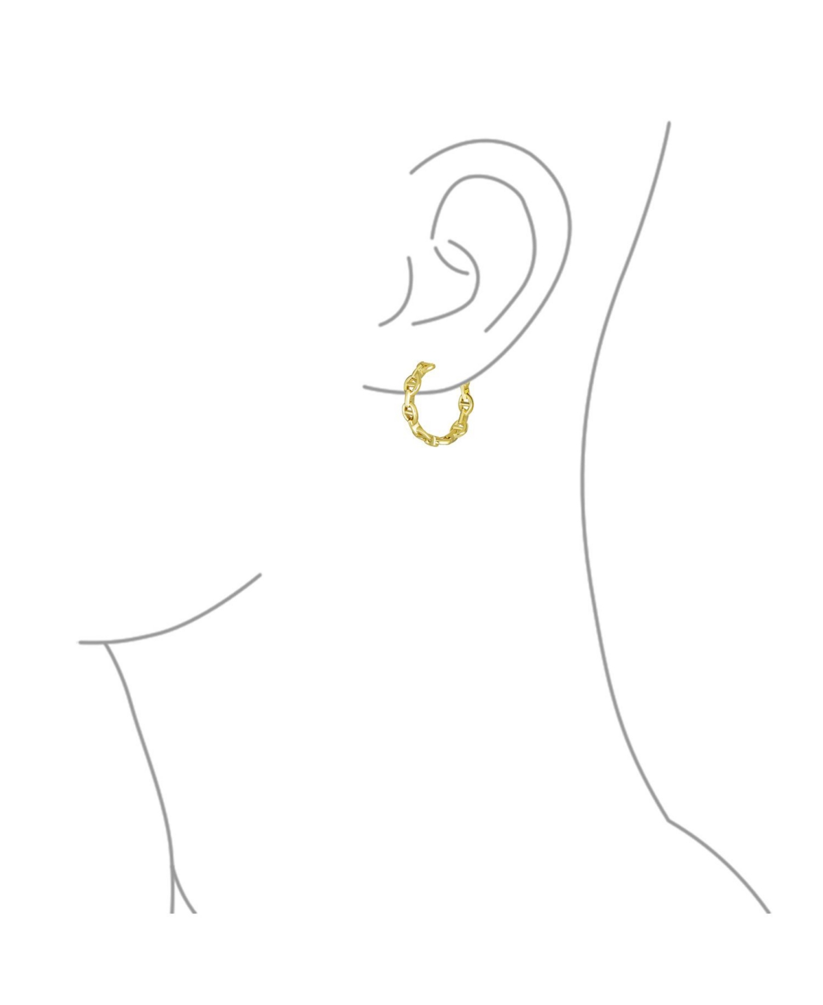 Classic Round Paper Clip Link Open Anchor Puff Mariner Chain Link Hoop Earrings Women