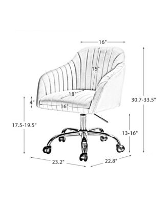 Modern Cute Velvet Home Office Desk Chair
