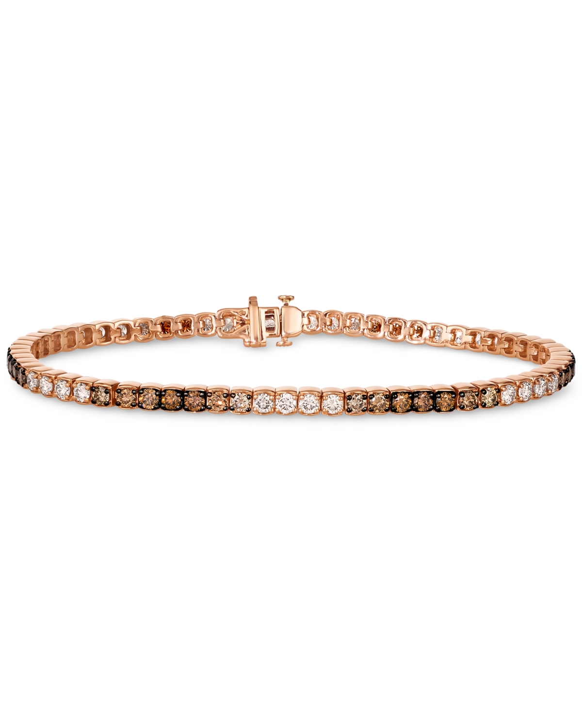 Le Vian Ombre Chocolate Ombre Diamond Tennis Bracelet (3-1/2 Ct. T.w.) In 14k Rose Gold (also Available In W In K Strawberry Gold Bracelet