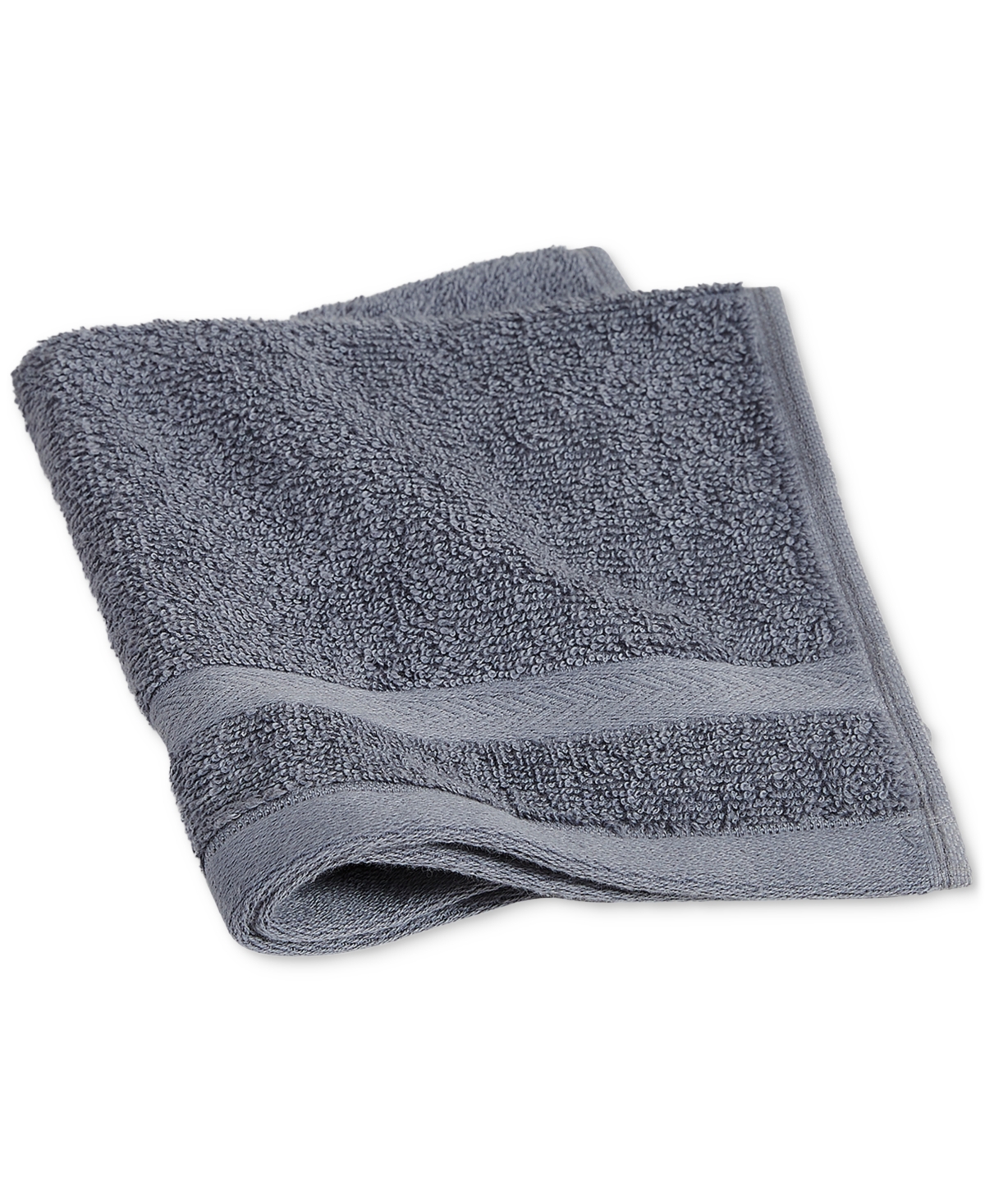 Tommy Hilfiger Modern American Solid Cotton Hand Towel, 16" X 26" In Denim