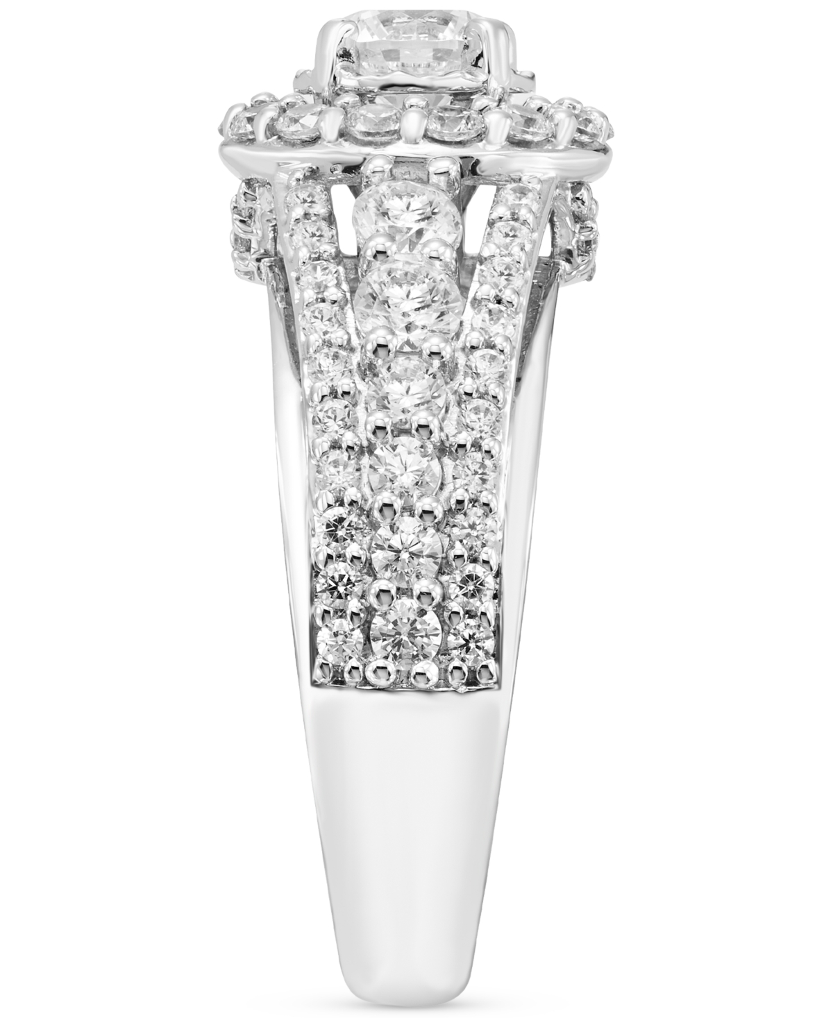 Diamond Halo Triple Row Engagement Ring (1-5/8 ct. t.w.) in 14k- White Gold