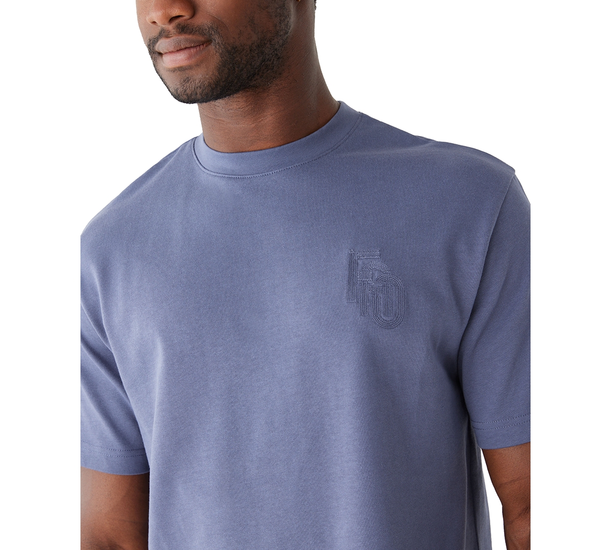 Frank And Oak Men's Relaxed Fit Short Sleeve Embroidered Crewneck T-Shirt