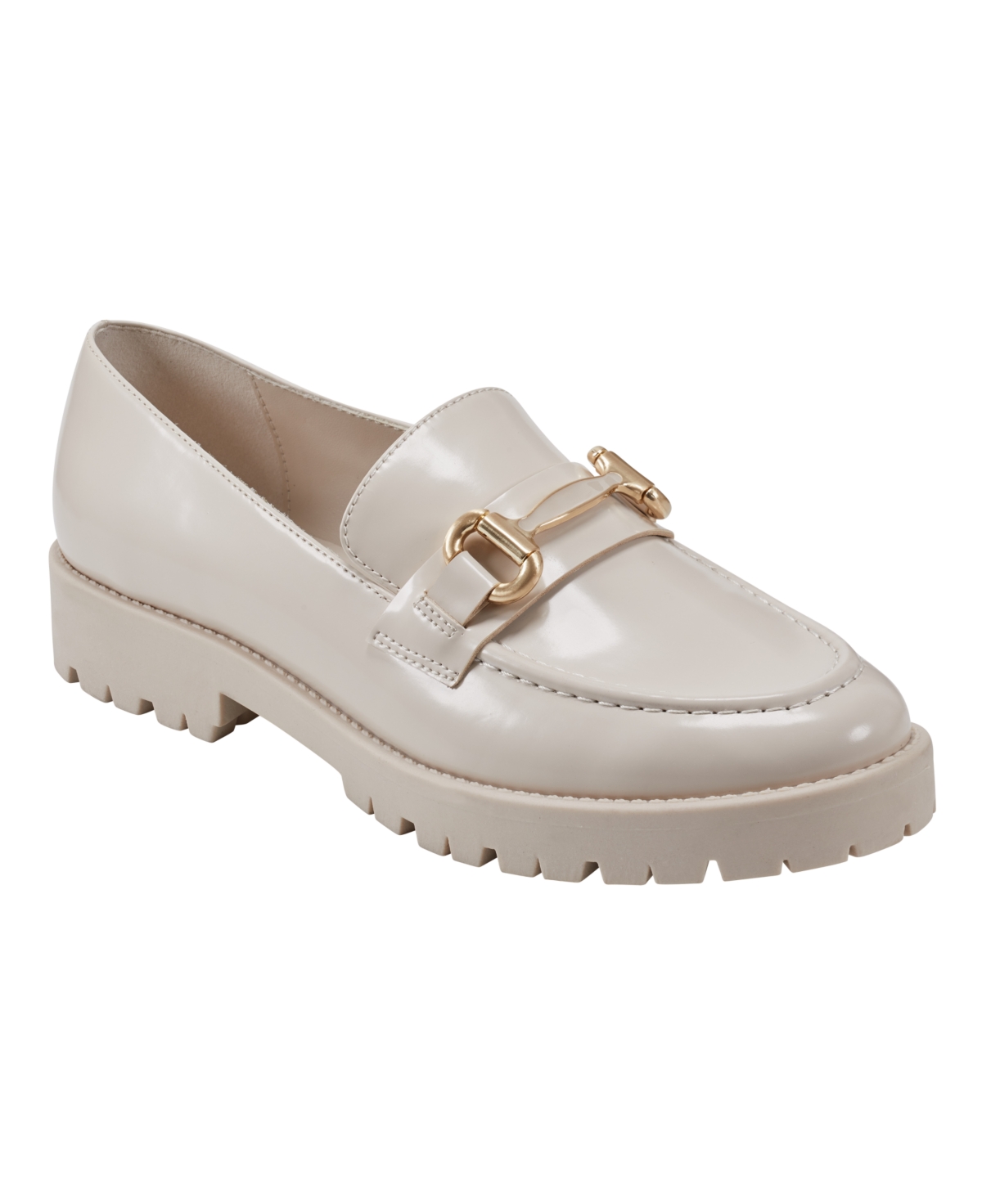 Bandolino Women's Franny Lug Sole Hardware Loafers - Light Natural - Manmade