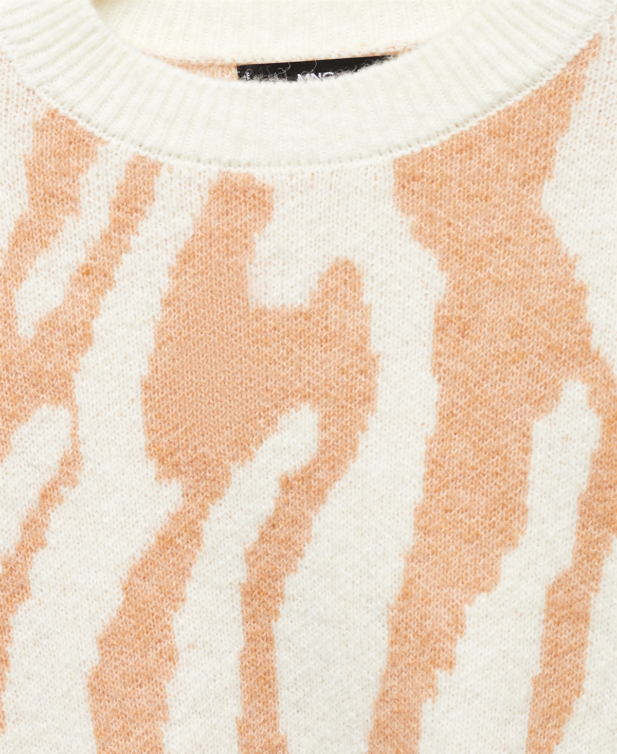 Shop Mango Women's Animal Print Knit Jersey In Sand