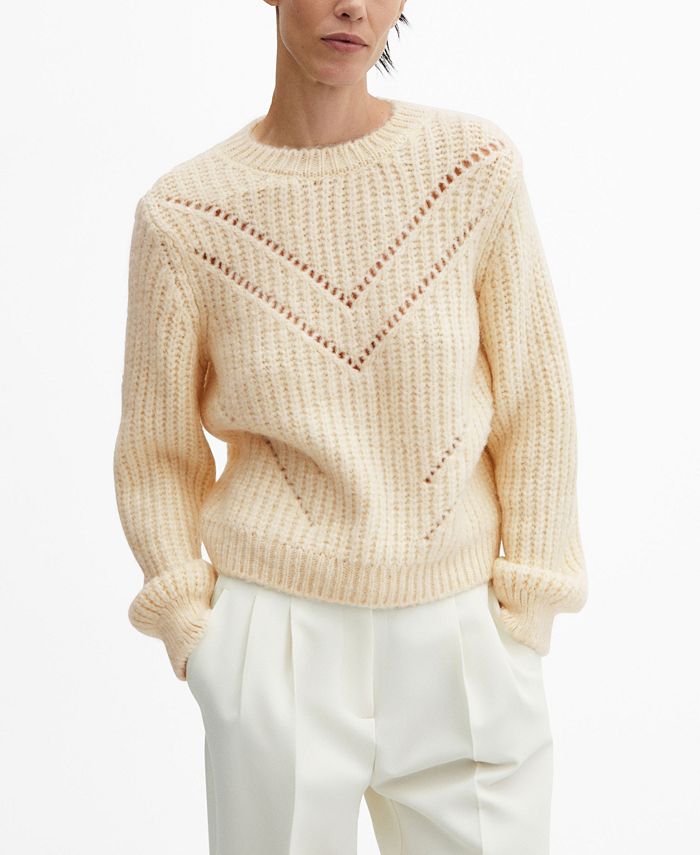 MANGO Women's Open Work-Detail Sweater - Macy's