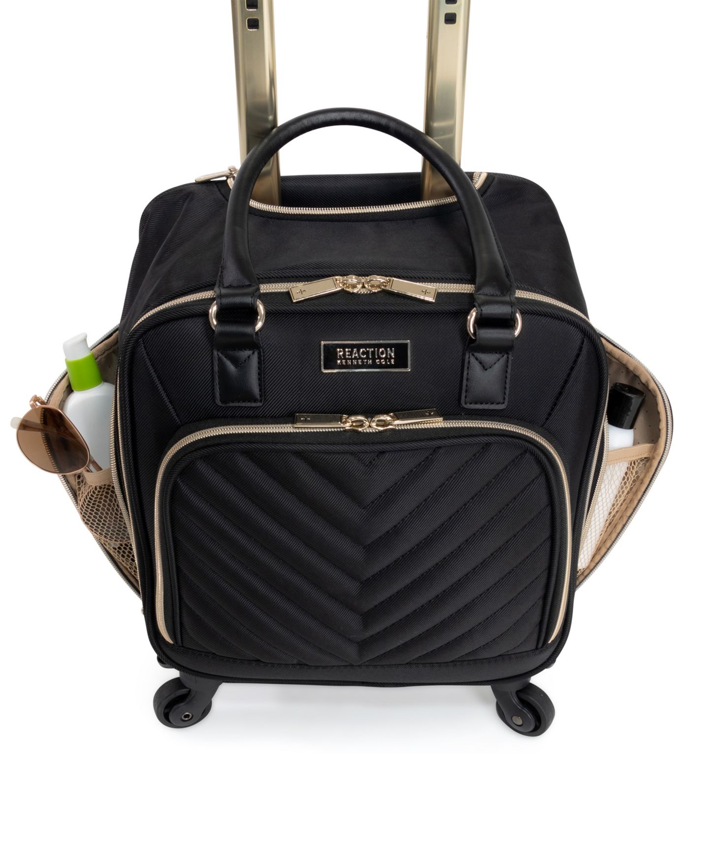 Чемоданы Kenneth Cole Reaction 17" Softside Chevron 4-Wheel Spinner Carry-On Underseater, цвет: Чёрный — фото 5