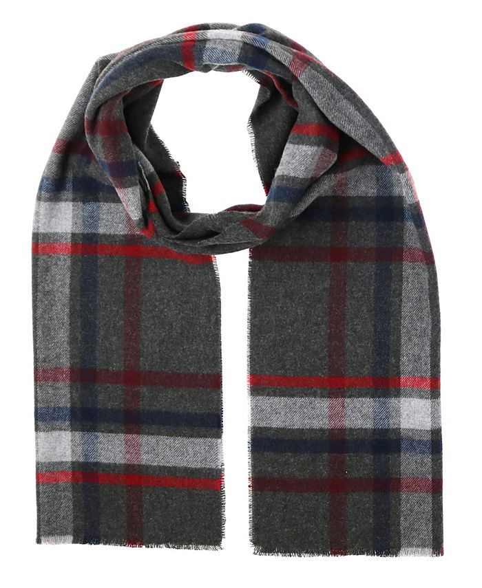 V. Fraas Men's Classic Plaid Cashmink Scarf - Macy's