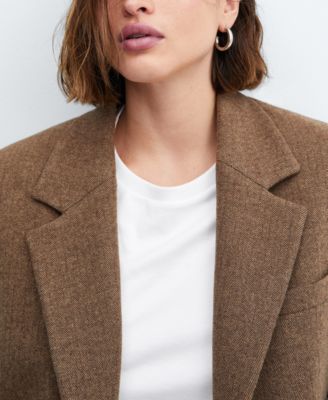 MANGO Women's Long Lapel Blazer