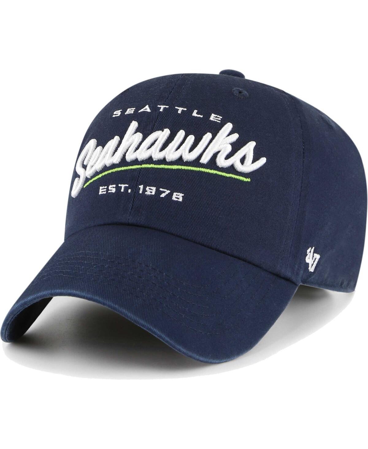 47 Brand Women's ' College Navy Seattle Seahawks Sidney Clean Up Adjustable Hat