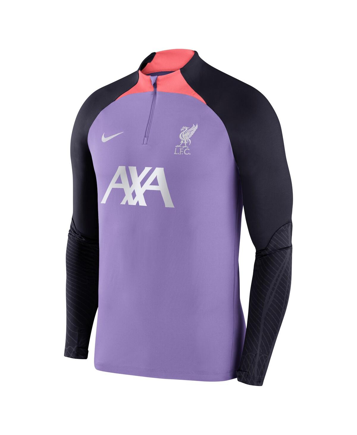 Shop Nike Men's  Purple Liverpool Strike Drill 2023/24 Performance Quarter-zip Long Sleeve Top