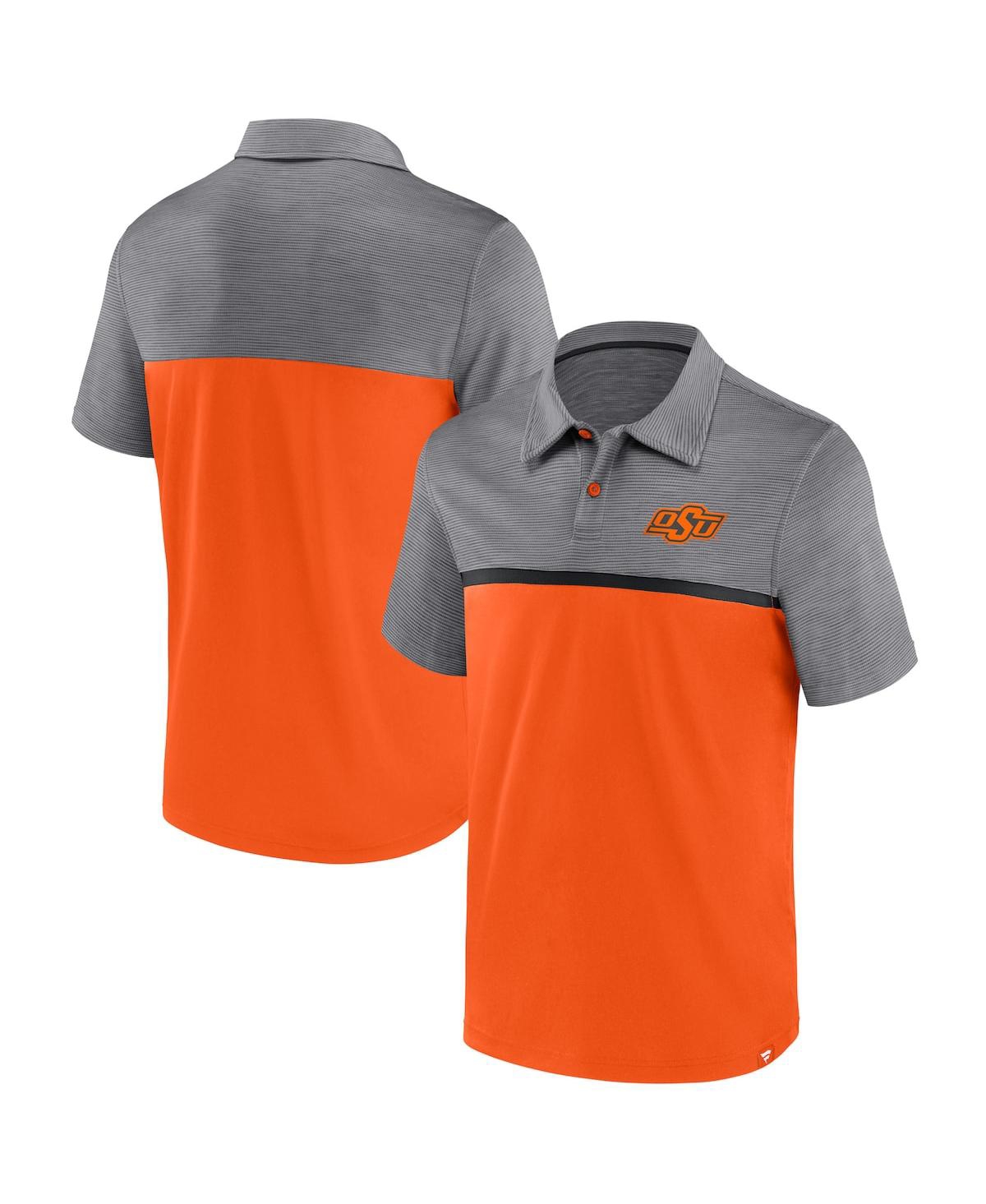 Fanatics Men's  Orange, Gray Oklahoma State Cowboys Polo Shirt In Orange,gray