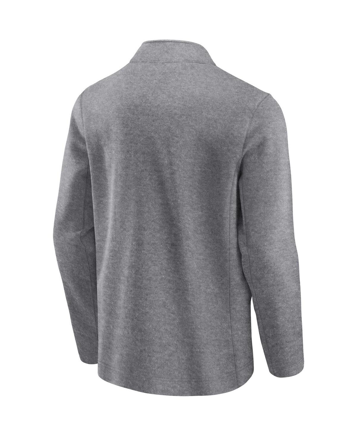 Fanatics Branded Heather Gray Oklahoma Sooners Vintage Fleece Quarter-zip Jacket In Heather Gray
