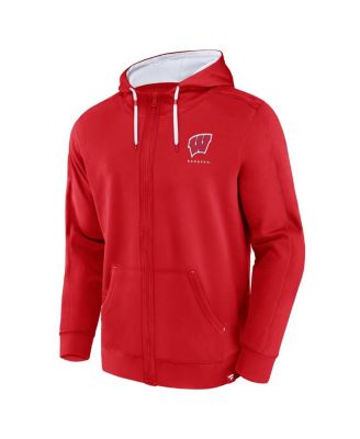 Men's Red Wisconsin Badgers Power Index Full-Zip Hoodie