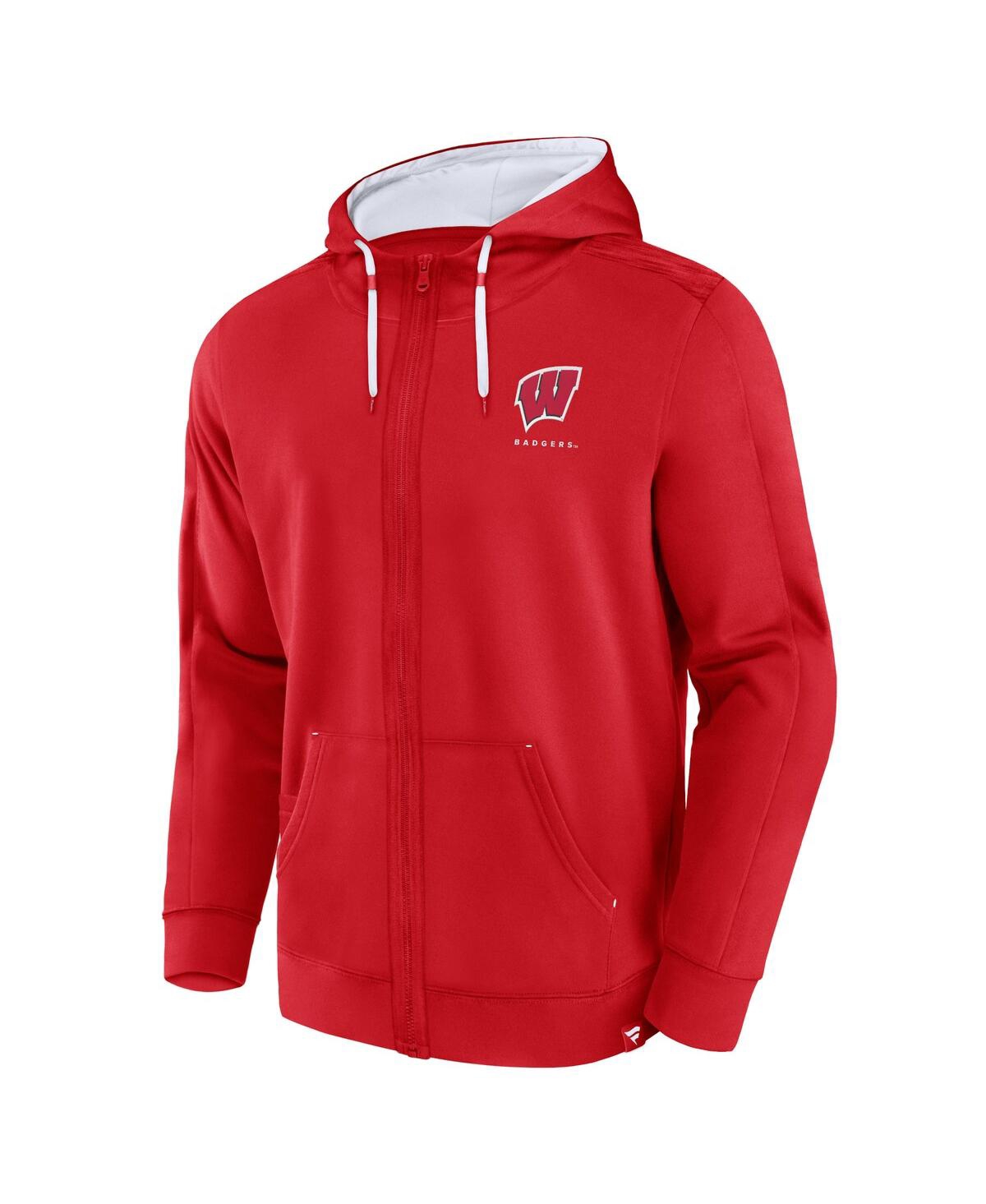 Fanatics Men's  Red Wisconsin Badgers Power Index Full-zip Hoodie In Red