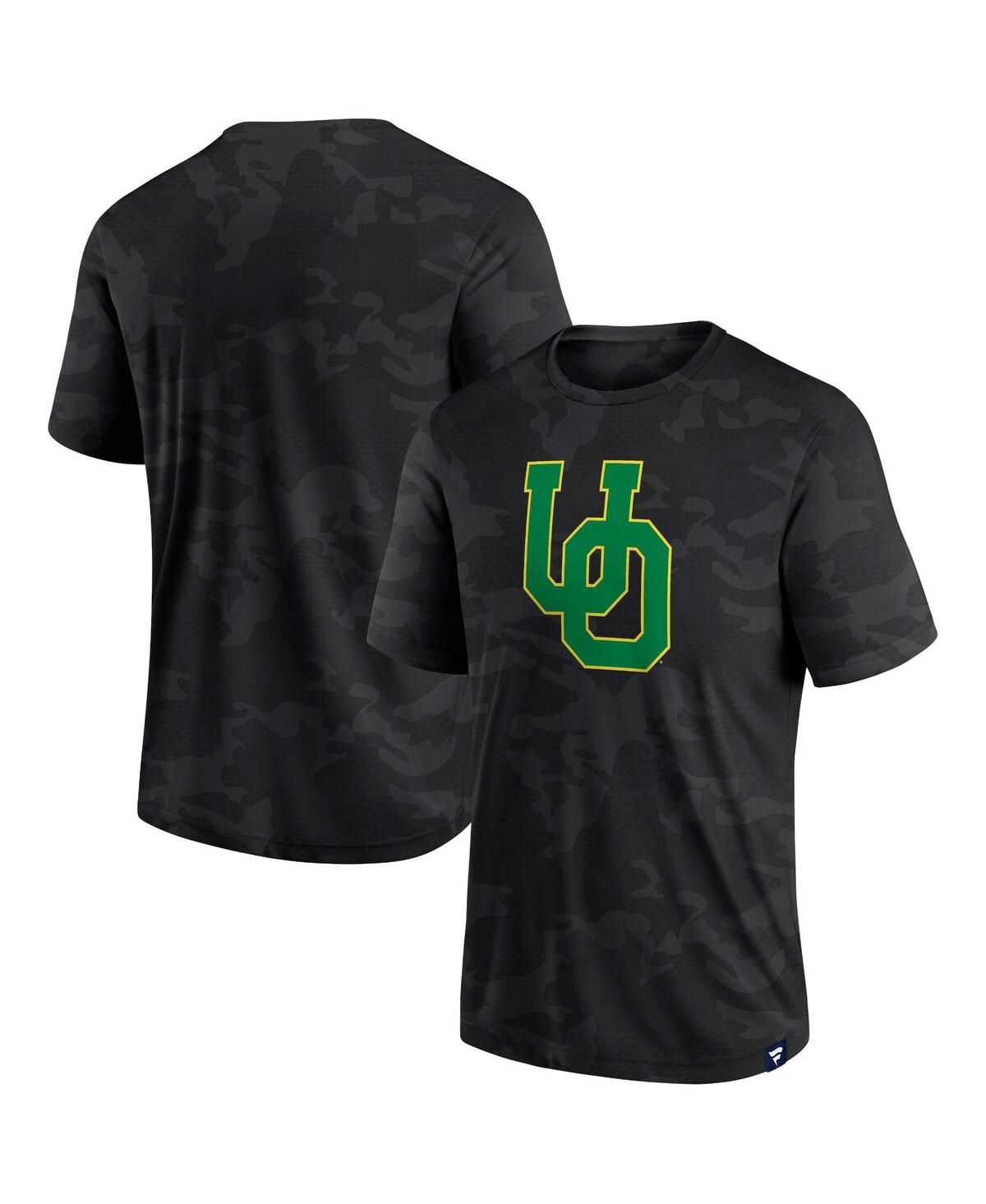 Fanatics Men's  Black Oregon Ducks Camo Logo T-shirt In Black