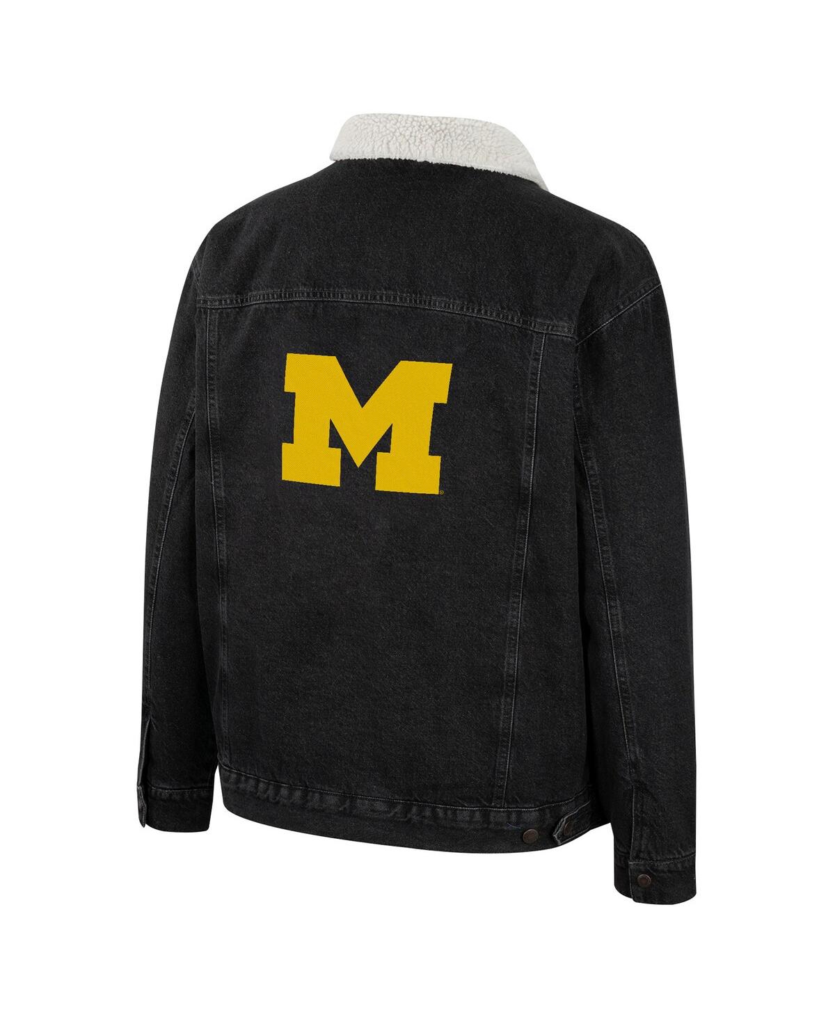 Shop Colosseum Men's  X Wrangler Charcoal Michigan Wolverines Western Button-up Denim Jacket