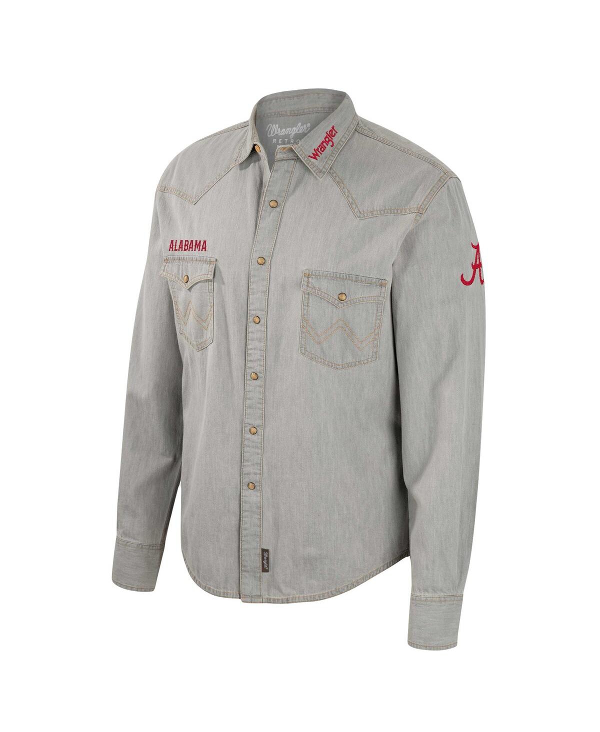 Shop Colosseum Men's  X Wrangler Gray Alabama Crimson Tide Cowboy Cut Western Full-snap Long Sleeve Shirt