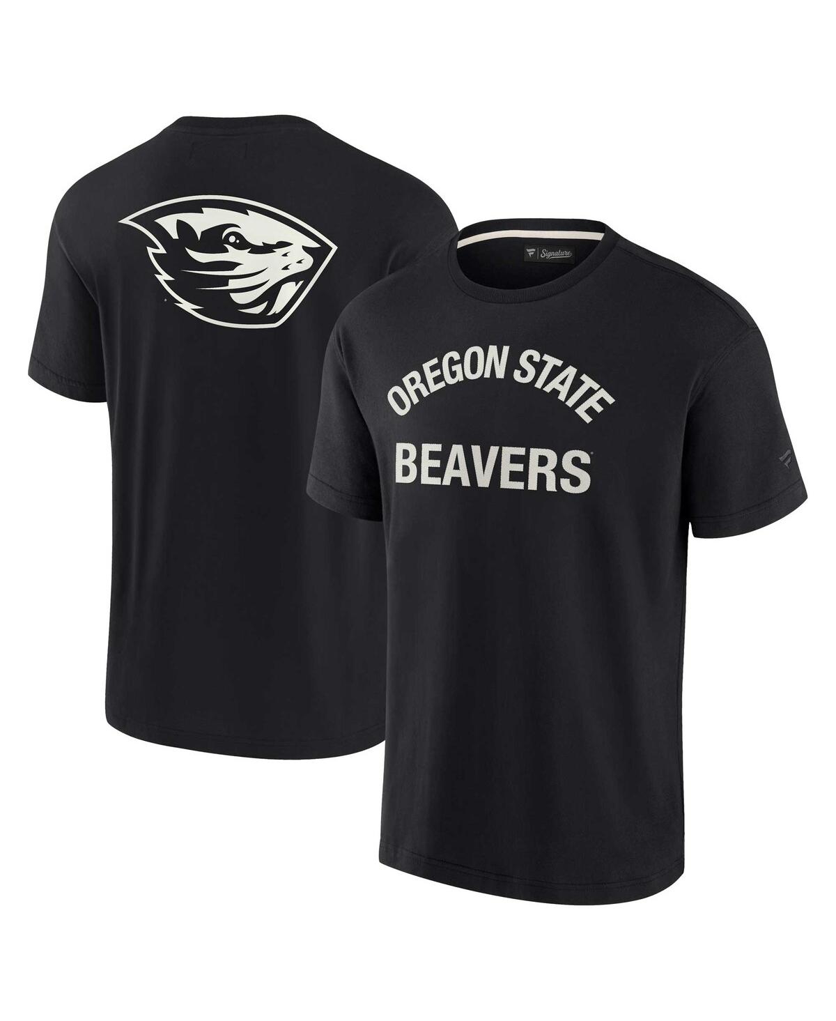 Shop Fanatics Signature Men's And Women's  Black Oregon State Beavers Super Soft Short Sleeve T-shirt