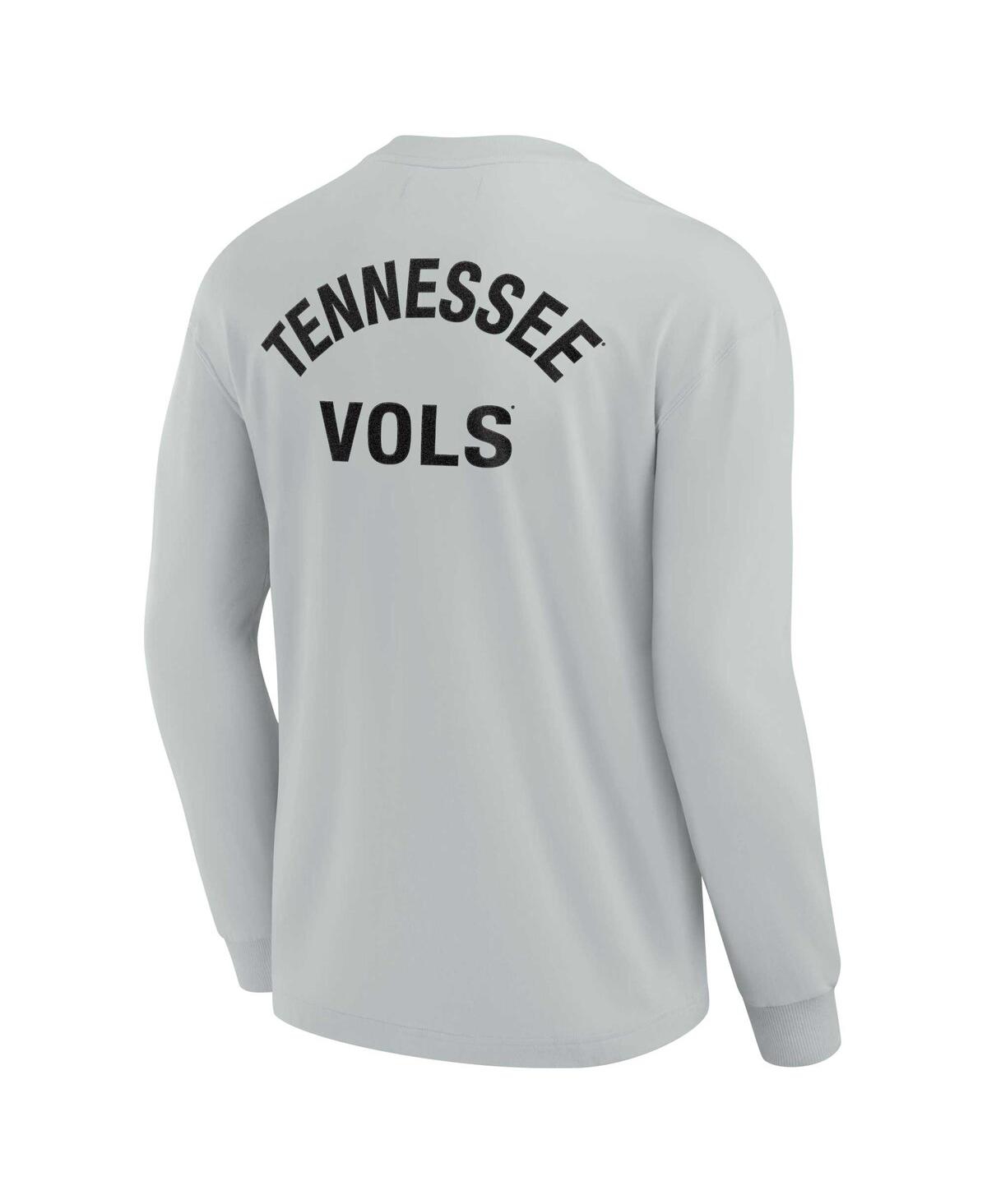 Shop Fanatics Signature Men's And Women's  Gray Tennessee Volunteers Super Soft Long Sleeve T-shirt