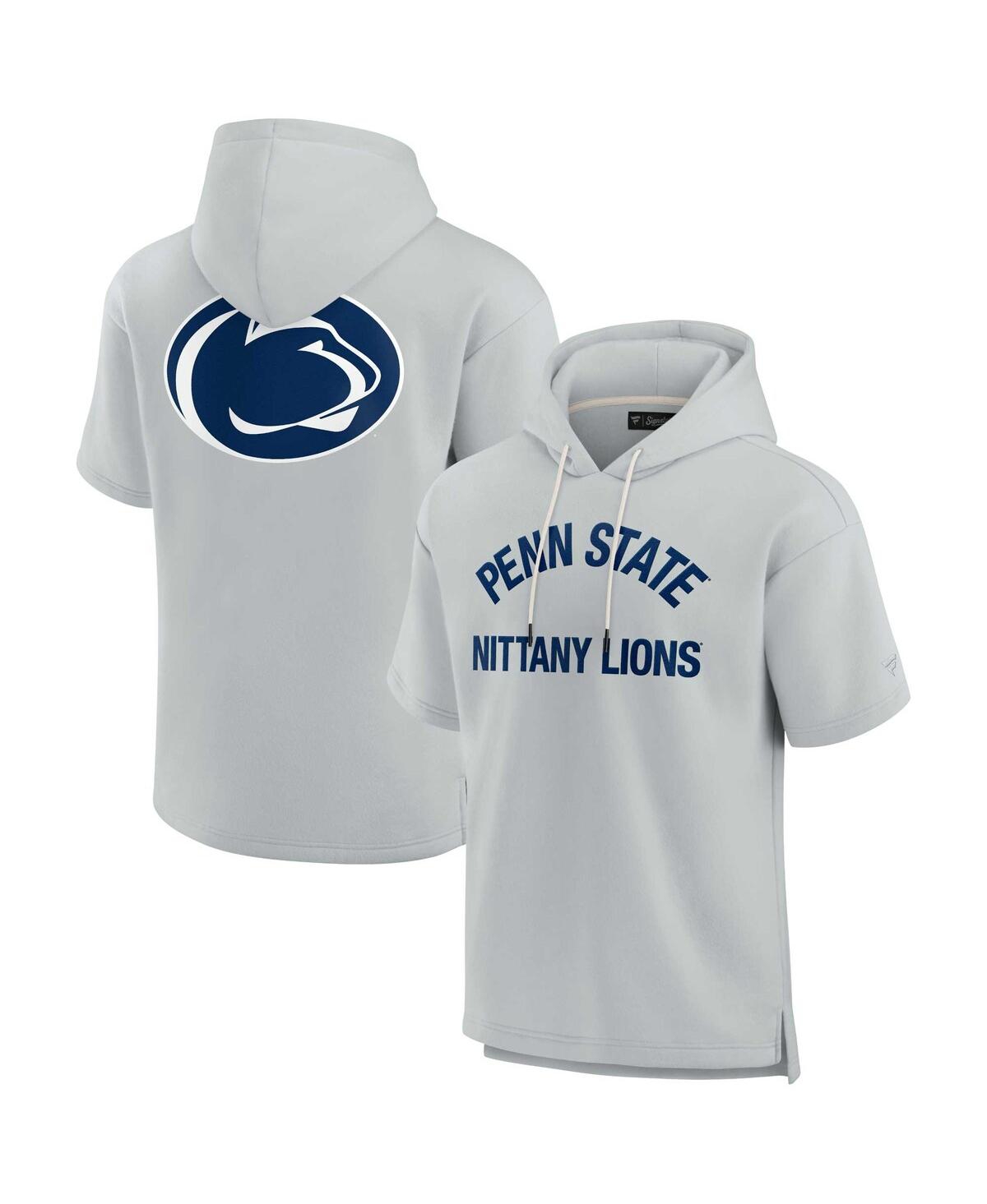 Fanatics Signature Men's And Women's  Gray Penn State Nittany Lions Super Soft Fleece Short Sleeve Pu