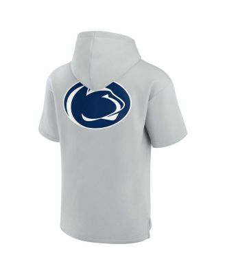 Men's and Women's Gray Penn State Nittany Lions Super Soft Fleece Short Sleeve Pullover Hoodie