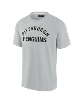 Men's and Women's Gray Pittsburgh Penguins Super Soft Short Sleeve T-shirt
