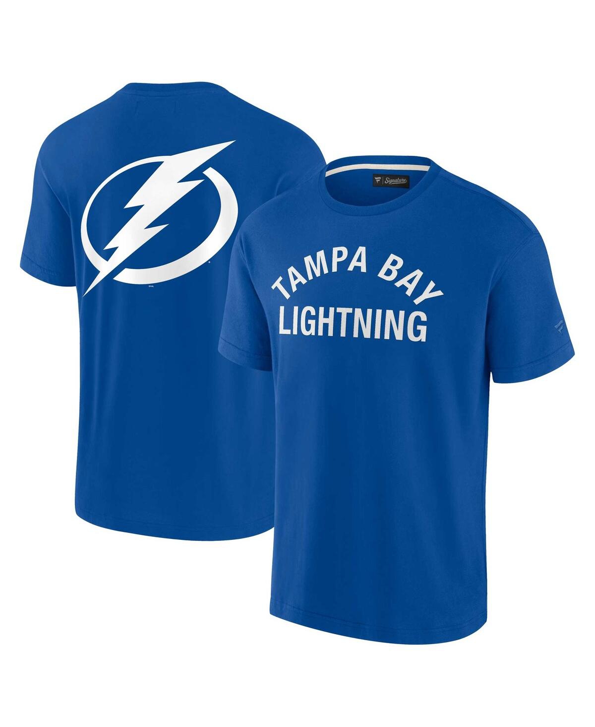 Shop Fanatics Signature Men's And Women's  Blue Tampa Bay Lightning Super Soft Short Sleeve T-shirt