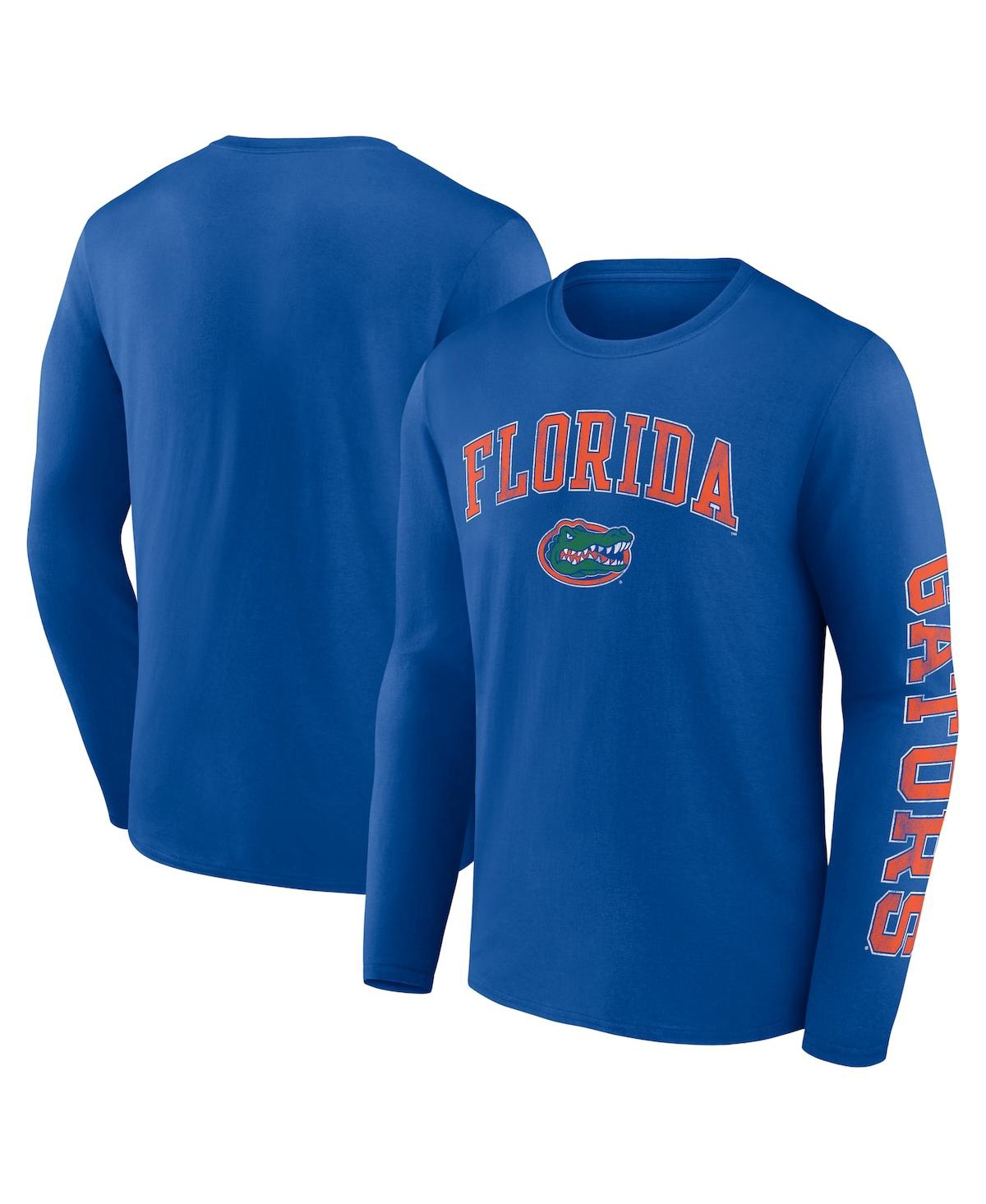 Fanatics Men's  Royal Florida Gators Distressed Arch Over Logo Long Sleeve T-shirt
