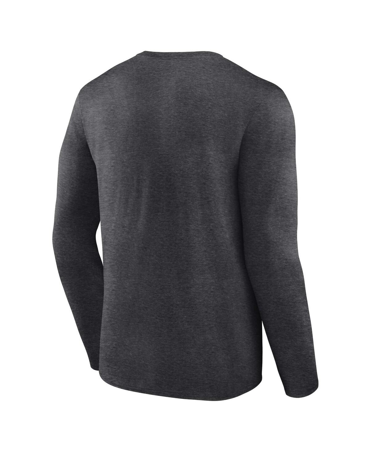 Fanatics Branded Heather Charcoal Oklahoma Sooners Distressed Arch Over Logo Long Sleeve T-shirt In Heather Charcoal