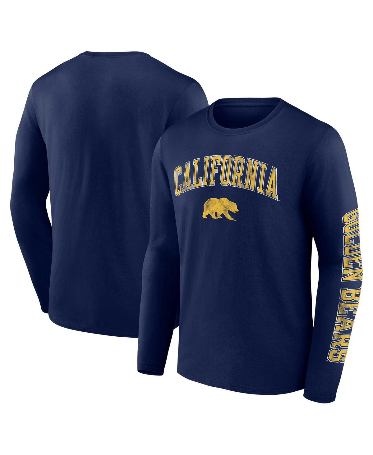 Fanatics Men's  Navy Cal Bears Distressed Arch Over Logo Long Sleeve T-shirt