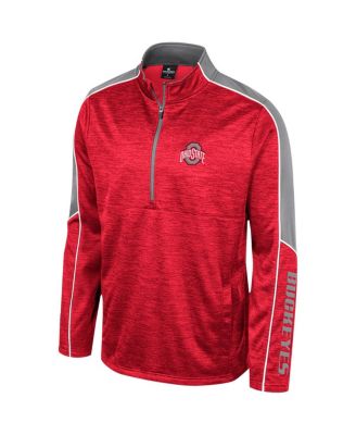 Men's Scarlet Ohio State Buckeyes Marled Half-Zip Jacket