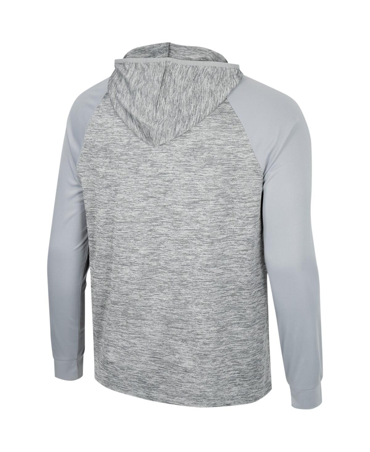 Colosseum Gray Colorado State Rams Cybernetic Raglan Quarter-zip Hooded Top In Gray